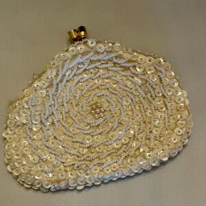 Vintage Hand Beaded Evening small clutch/ change purse